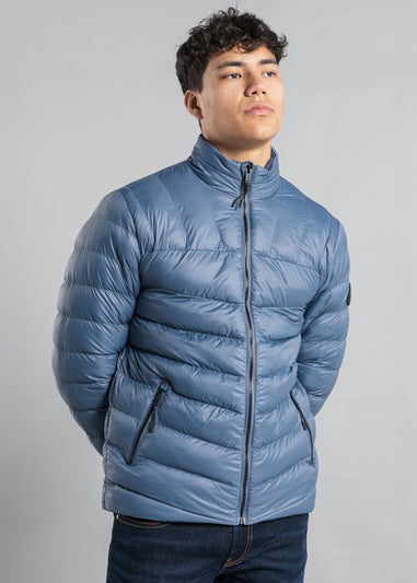 Tokyo Laundry Blue Padded Funnel Neck Full Zip Jacket