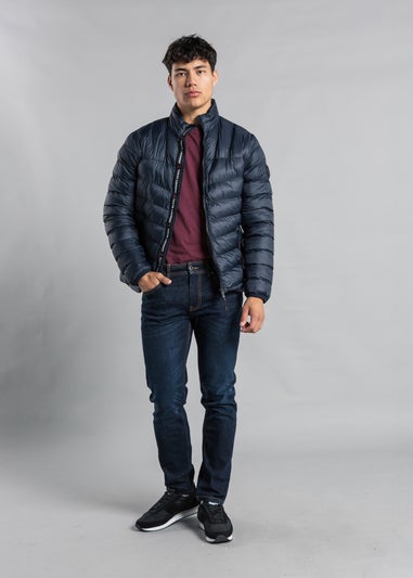 Tokyo Laundry Navy Padded Funnel Neck Full Zip Jacket