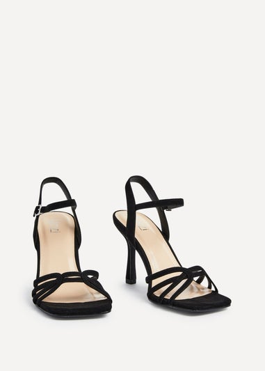 Linzi Helena Wide Fit Black Suede Heeled Sandals