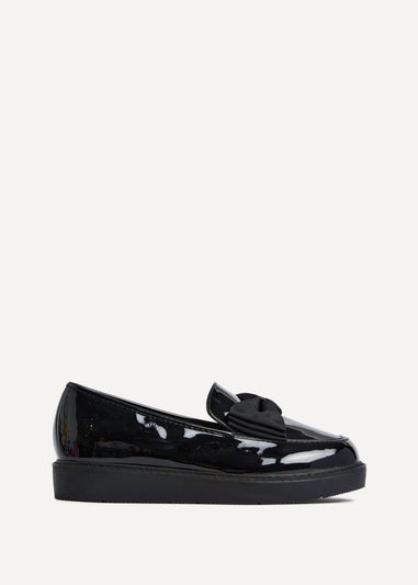 Linzi Kailey Wide Fit Black Patent Loafer