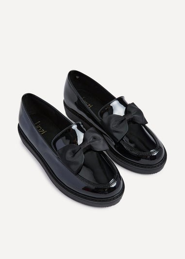 Linzi Kailey Wide Fit Black Patent Loafer