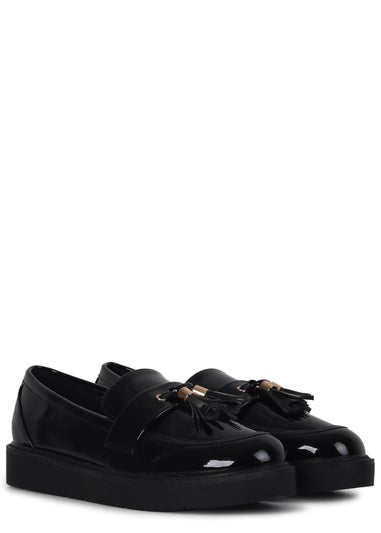 Linzi Naomi Wide Fit Black Patent Loafer