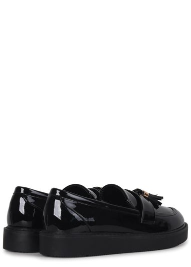 Linzi Naomi Wide Fit Black Patent Loafer