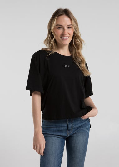 French Connection Black 2-Pack Cotton Printed Short Sleeve T-Shirts