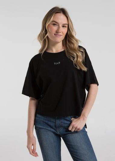 French Connection Black 2-Pack Cotton Printed Short Sleeve T-Shirts