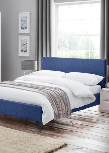 Julian Bowen Blue Linen Rialto Bed