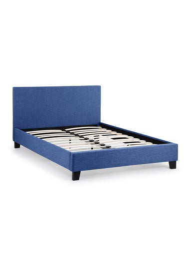 Julian Bowen Blue Linen Rialto Bed