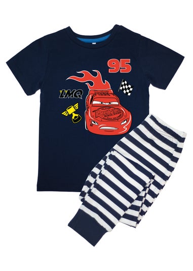 Disney Cars Lightning McQueen Kids Navy Stripes Pyjamas (3-8 Years)