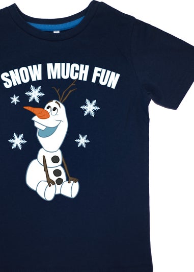 Disney Frozen Olaf Snow Much Fun Kids Navy Stripes Pyjamas (3-8 Years)