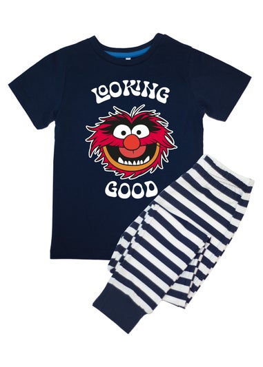 Disney Muppets Animal Looking Good Kids Navy Stripes Pyjamas (3-8 Years)