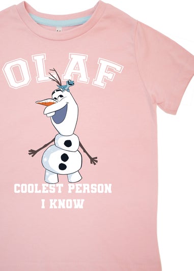 Disney Frozen Olaf Kids Pink Hearts Pyjamas (3-8 Years)