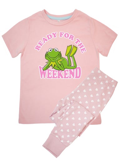 Disney Muppets Kermit Kids Pink Hearts Pyjamas (3-8 Years)