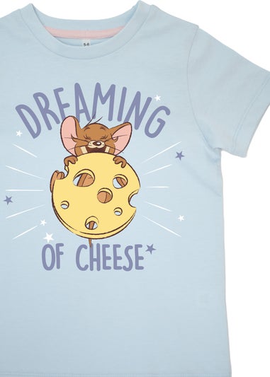 Tom & Jerry Dreaming Of Cheese Kids Blue Stars Pyjamas (3-8 Years)