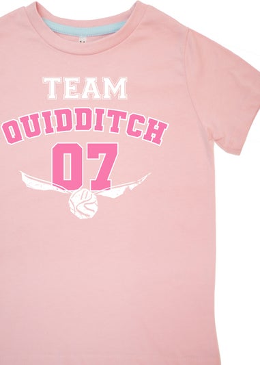 Harry Potter Team Quidditch Kids Pink Hearts Pyjamas (3-8 Years)