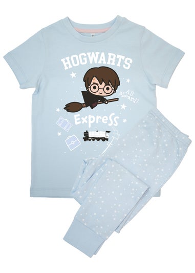 Harry Potter Hogwarts Express Kids Blue Stars Pyjamas (3-8 Years)