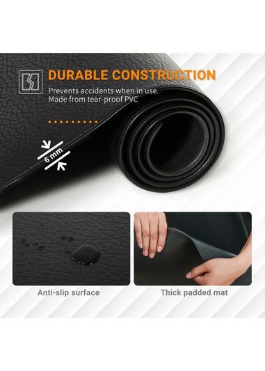 HOMCOM Black Thick Gym Equipment Mat Non-slip Floor Protector Mat