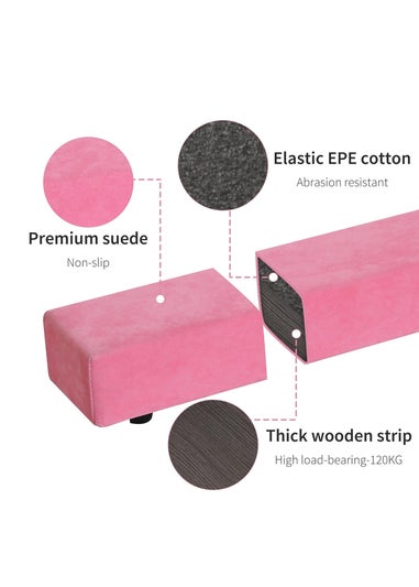 HOMCOM Balance Beam Trainer Fold Performance Gymnastics Suede Home