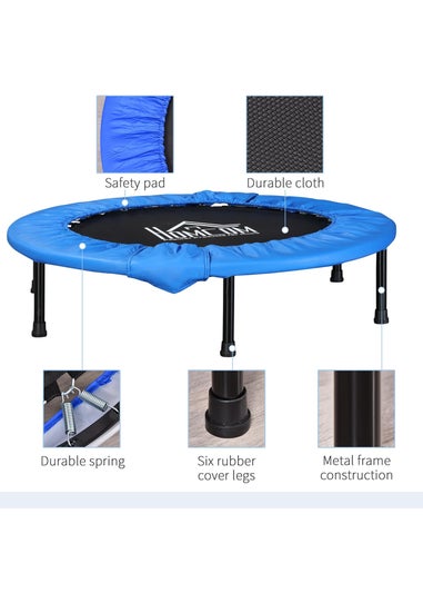 HOMCOM Fitness Trampoline Exercise Max Load Blue