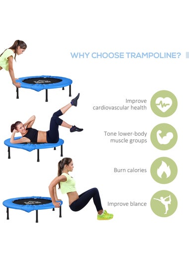 HOMCOM Fitness Trampoline Exercise Max Load Blue