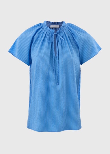 Blue Boho Blouse