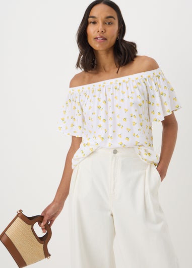 Yellow Lemons Bardot Blouse