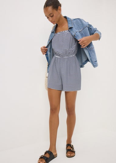 Navy Stripe Playsuit