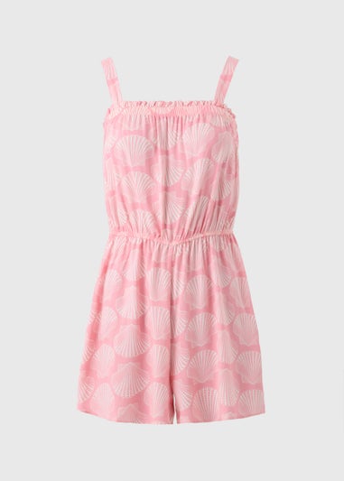 Peach Shell Print Playsuit
