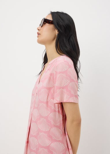 Peach Shell Popover Tunic