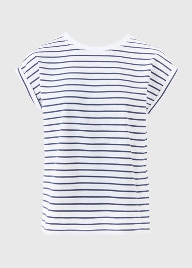 Navy Stripe Short Sleeve Top