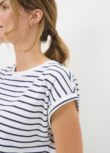 Navy Stripe Short Sleeve Top