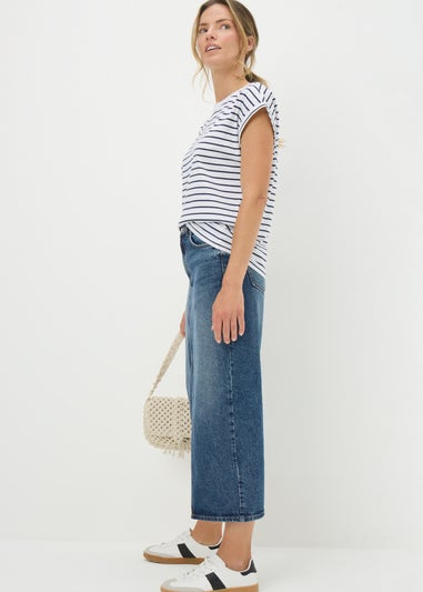 Navy Stripe Short Sleeve Top