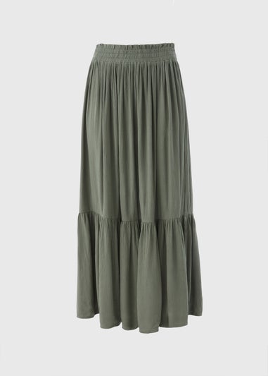 Green Cheesecloth Maxi Skirt