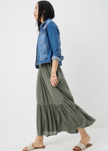 Green Cheesecloth Maxi Skirt