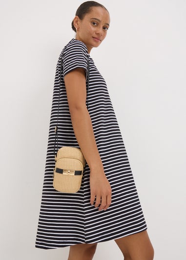Black Stripe Mini T-Shirt Dress