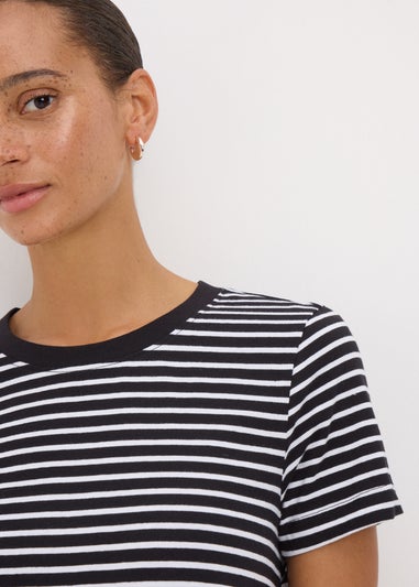 Black Stripe Mini T-Shirt Dress