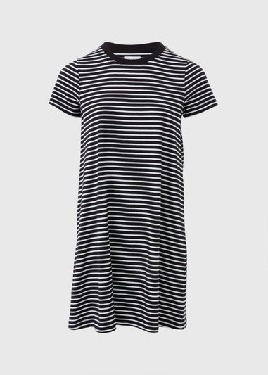 Black Stripe Mini T-Shirt Dress
