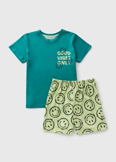 Boys Green Good Vibes Pyjama Set (7-13yrs)