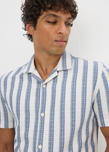 Blue Stripe Textured Shirt