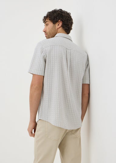 Ecru Textured Mini Geo Print Shirt