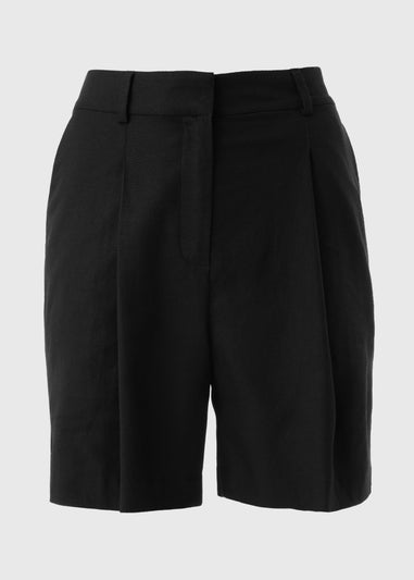 Et Vous Black Linen Blend Tailored Shorts