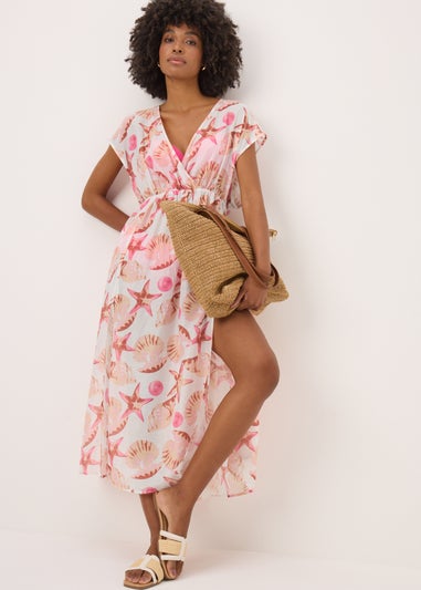 Pink Starfish Long Kaftan