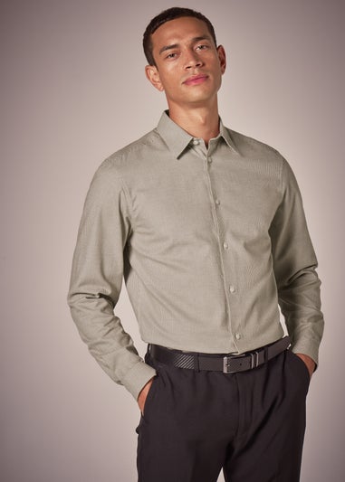 Taylor & Wright Stone Puppytooth Slim Fit Shirt