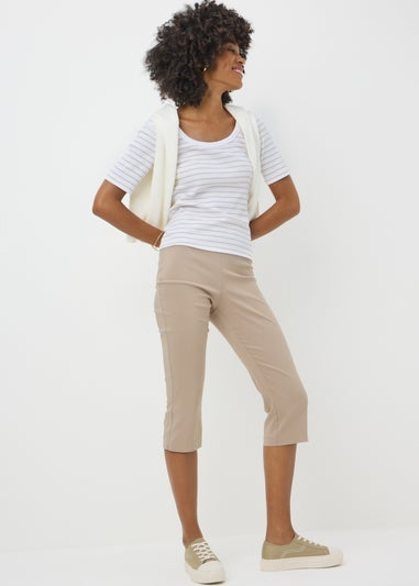 White Stripe Ribbed T-Shirt