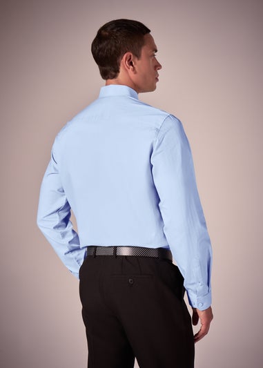 Taylor & Wright Blue Herringbone Regular Fit Shirt
