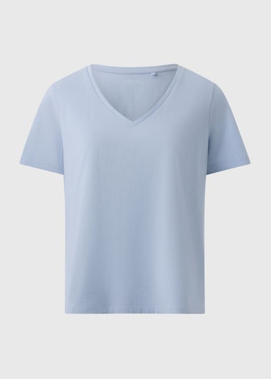 Light Blue V-Neck Regular Fit T-Shirt