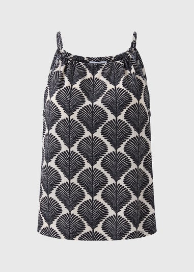 Black Shell Mono Print Co Ord Top