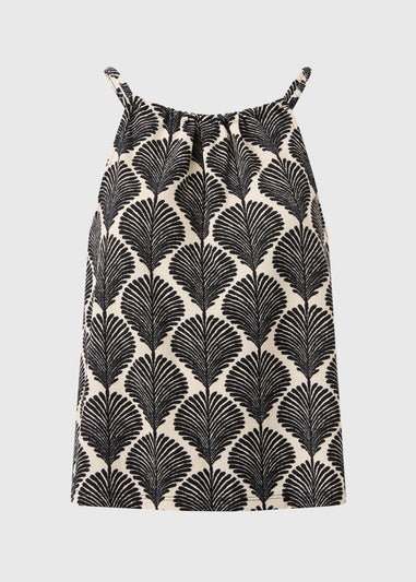 Black Shell Mono Print Co Ord Top