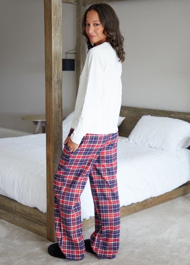 Threadbare Navy Cotton Long Sleeve Pyjama Set