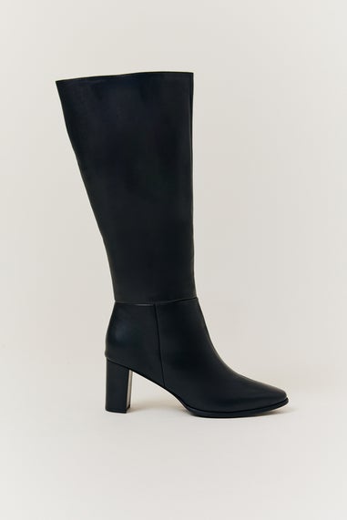 In The Style Black Heeled High Leg Boot in 3X Wide Calf Width