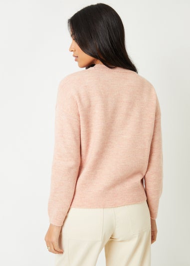 Threadbare Pink Bow Applique Knitted Jumper